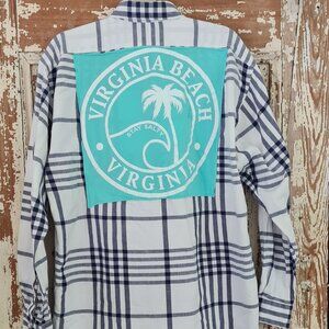 unique Flannel with patch on the Back L